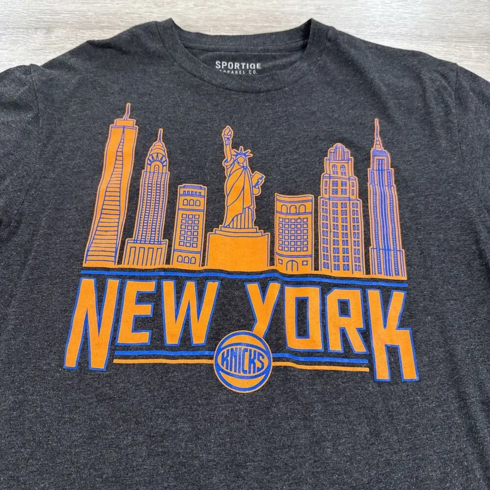 New York Knicks Shirt NYC Skyline Sportiqe Men’s Black XL Cotton Blend Tee